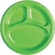 Kiwi Green Plastic Divided Dinner Plates 20ct